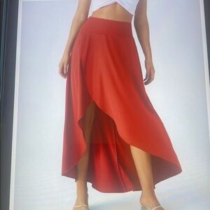 XL.  HALARA BREEZEFUL HIGH LOW RUFFLE 2 IN 1 MAXI SKIRT